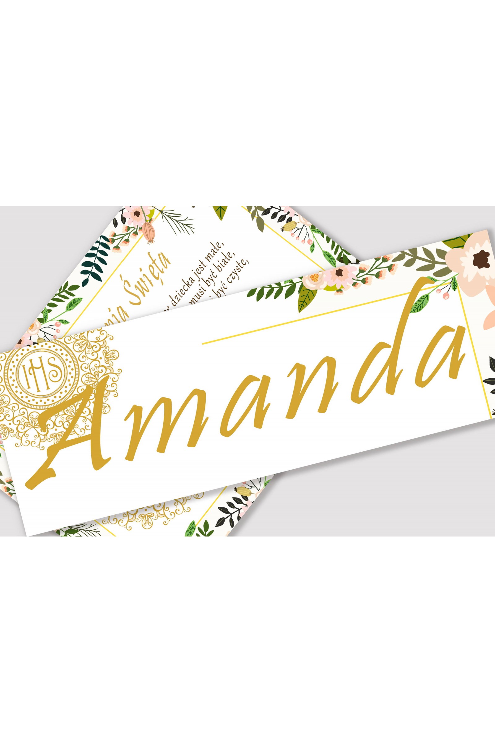 Personalisiertes Kommunionsposter mit Namen - Pastellfarbene Mohnblumen - obraz 1