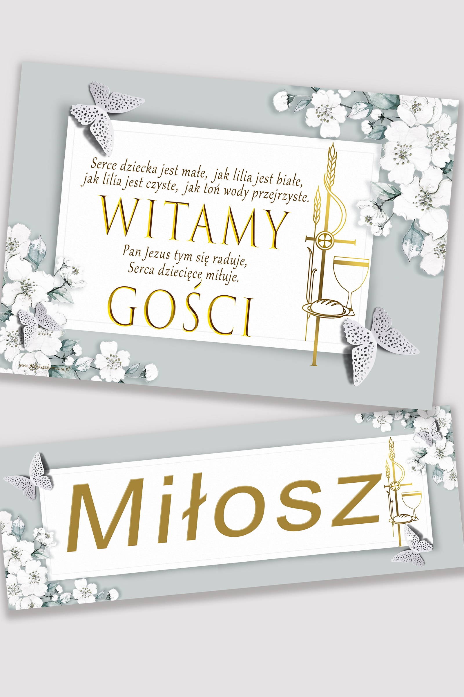 Personalisiertes Kommunionsposter mit Namen - Jasmingarten - obraz 0