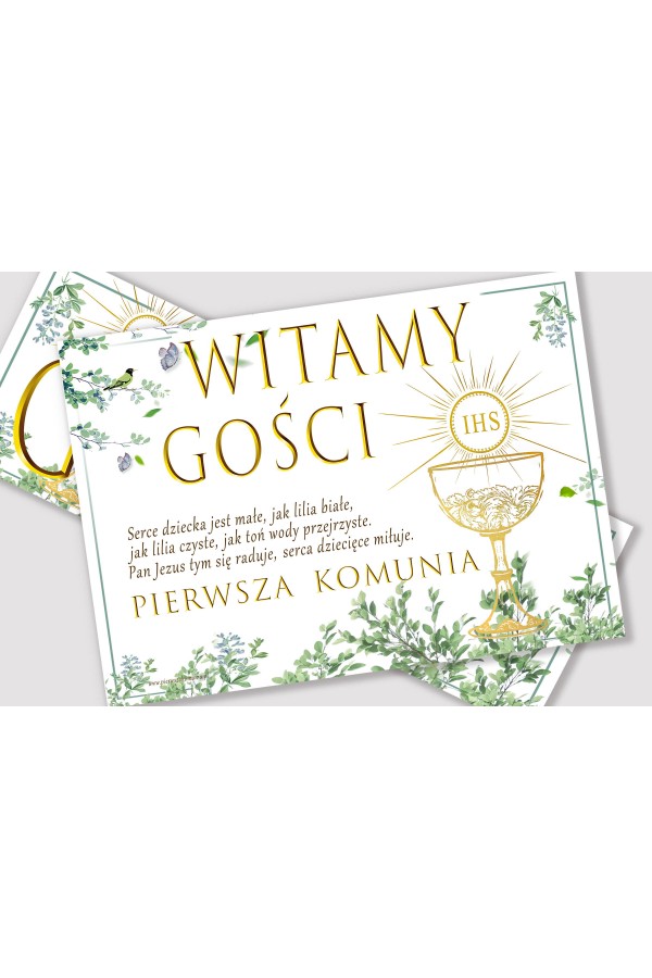 Personalisiertes Kommunionposter mit Namen - Nachtigall im Hain - obraz 2