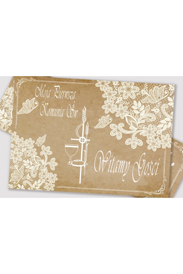 Personalisiertes Kommunionposter mit Namen - Pergament Schmetterling - obraz 2