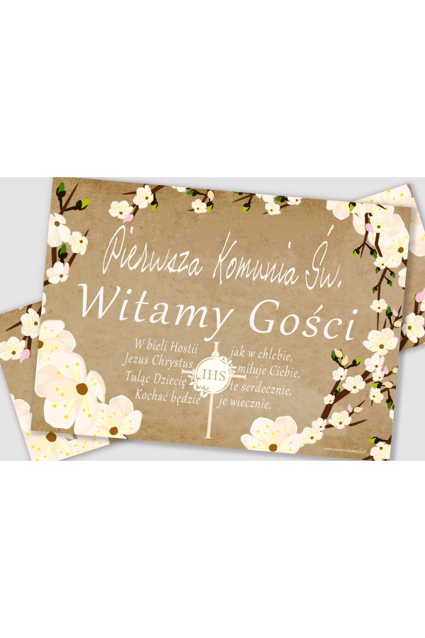 Personalisiertes Kommunionsposter mit Namen - Pergament Obstgarten - obraz 2