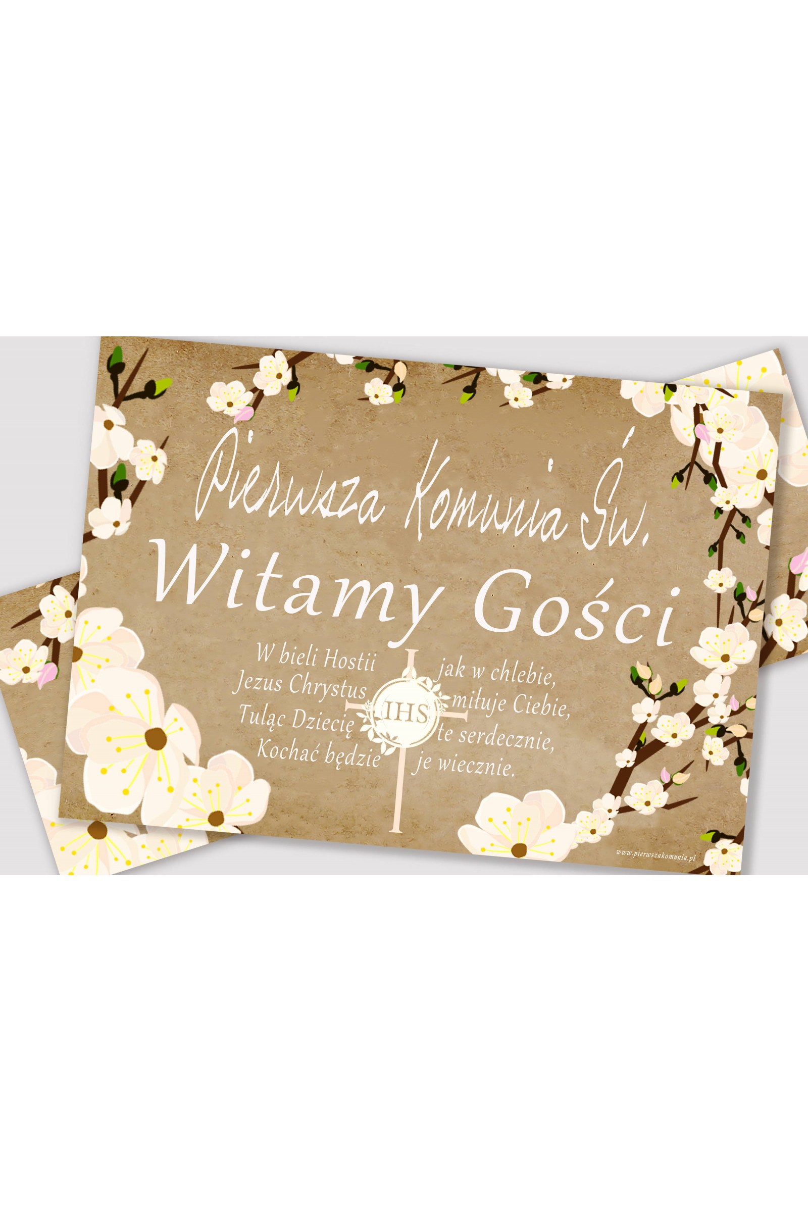 Personalisiertes Kommunionsposter mit Namen - Pergament Obstgarten - obraz 2