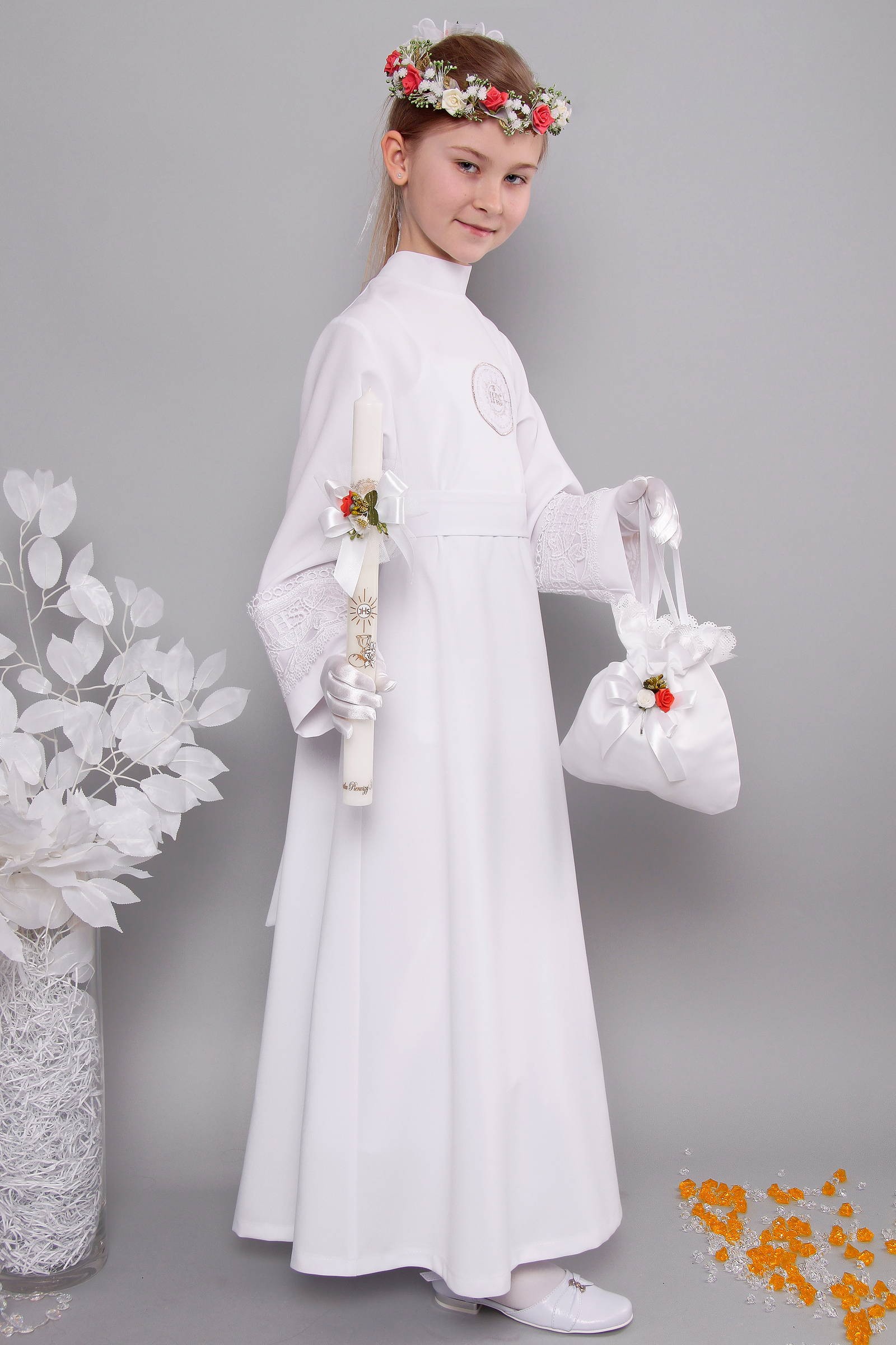 Kommunion albe mit guipure 14a/UK-R3 - obraz 5