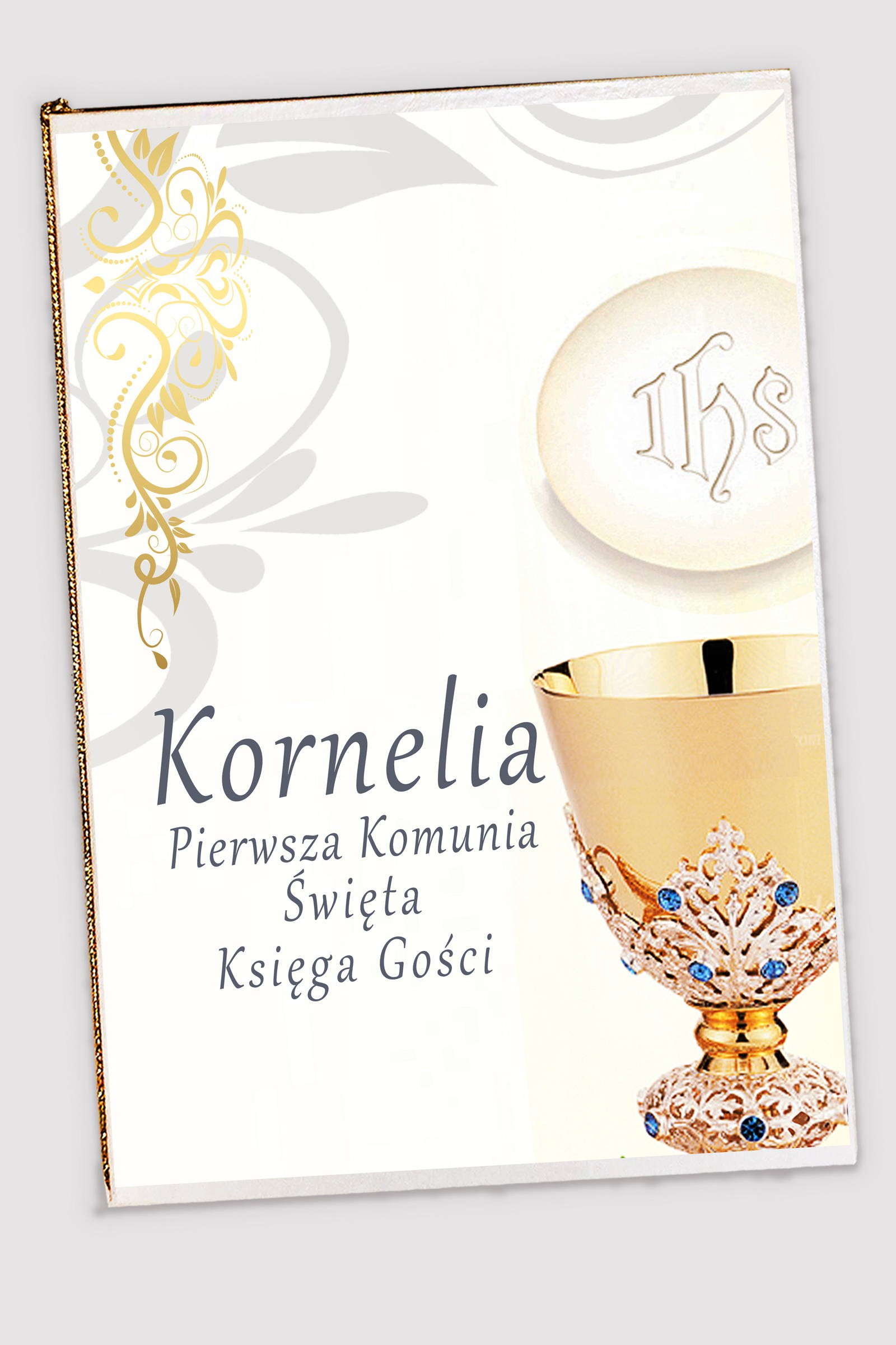 Personalisiertes Erinnerungsbuch an die Kommunion - Kelch - obraz 0