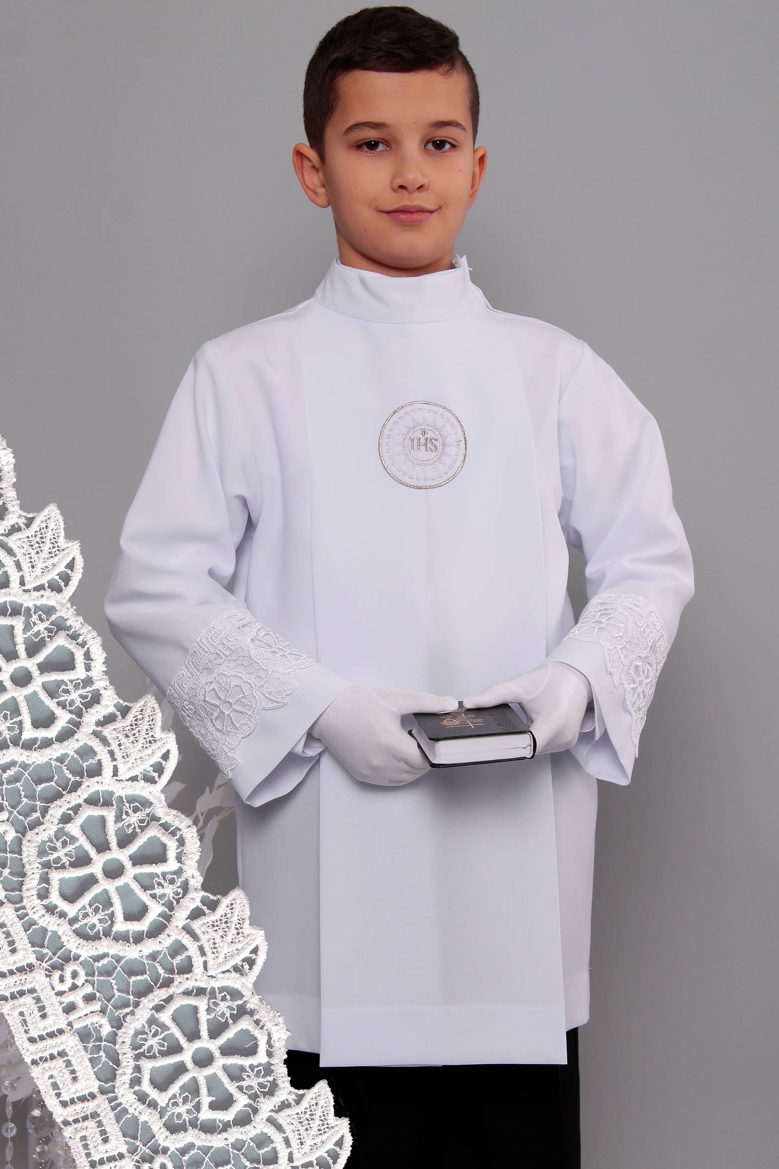 Kommunion albe mit guipure 2g/UK-AK1 - obraz 0