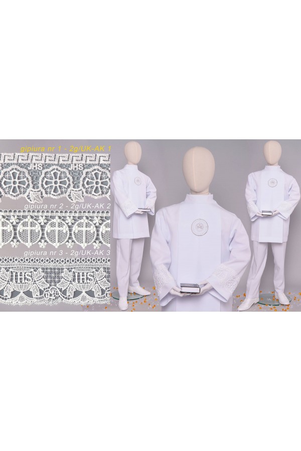 Kommunion albe mit guipure 2g/UK-AK1 - obraz 3