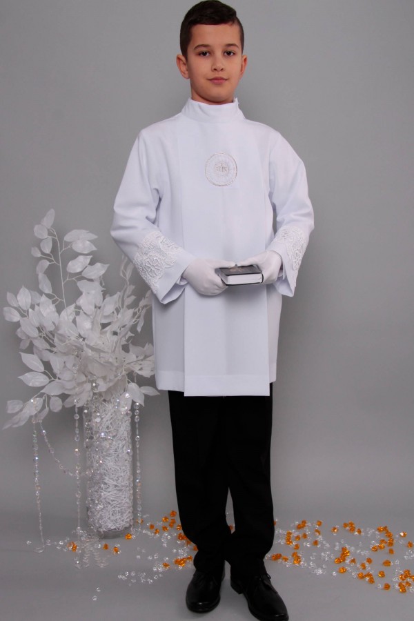 Kommunion albe mit guipure 2g/UK-AK1 - obraz 1