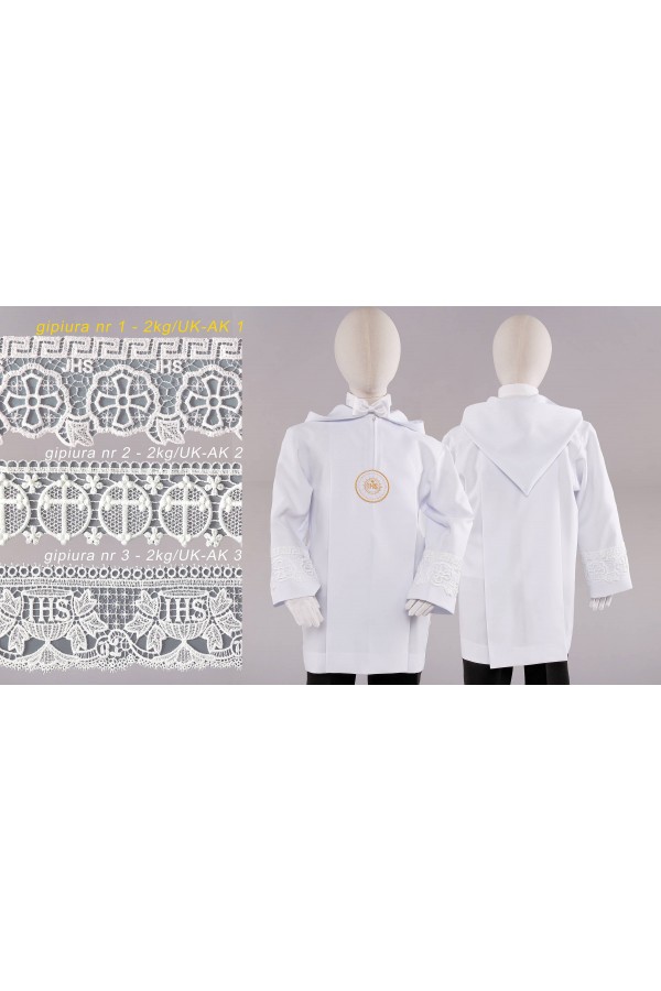 Kommunion albe mit guipure 2kg/UK-AK1 - obraz 4