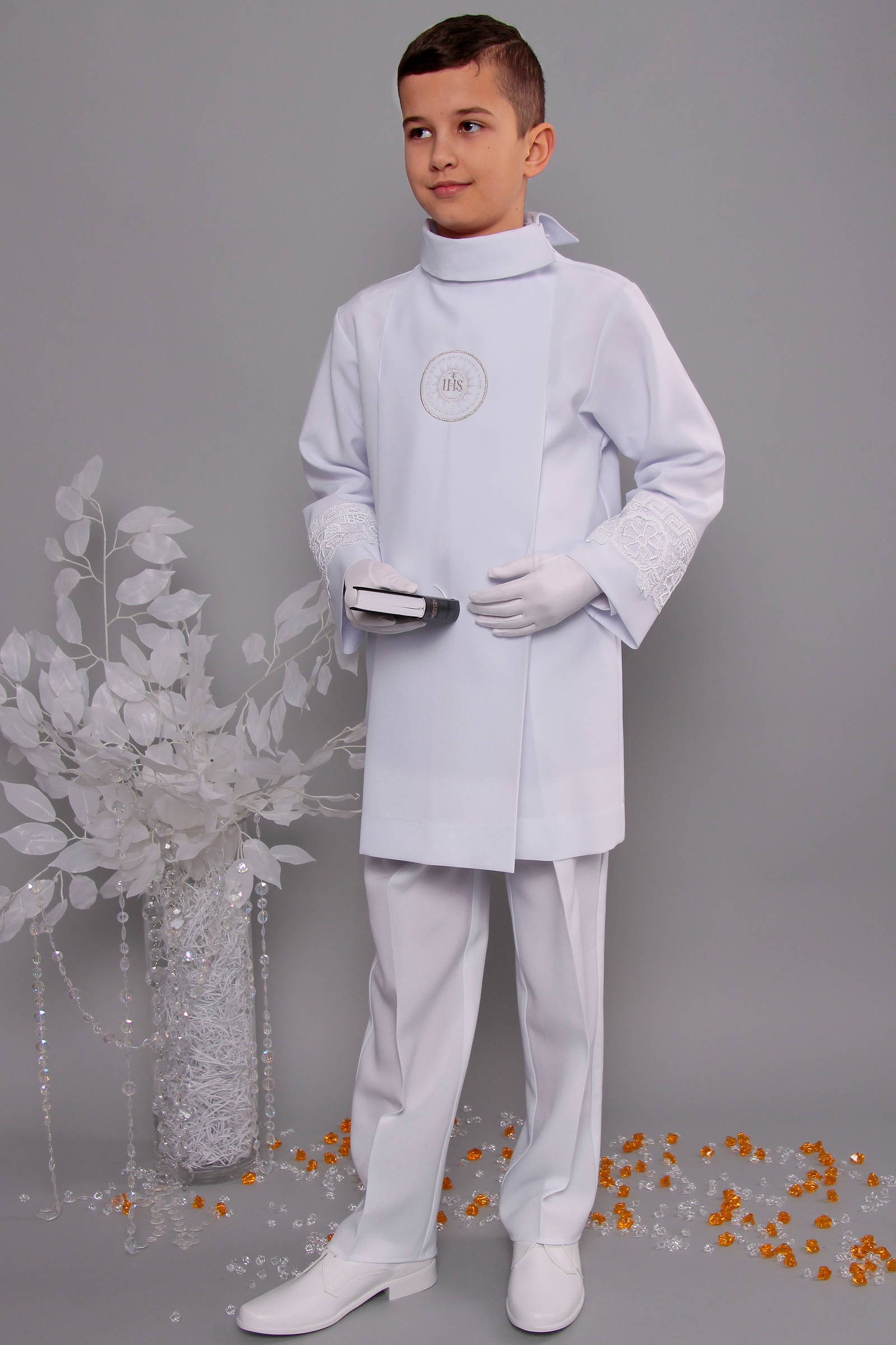 Kommunion albe mit guipure 2wg/UK-AK1 - obraz 1