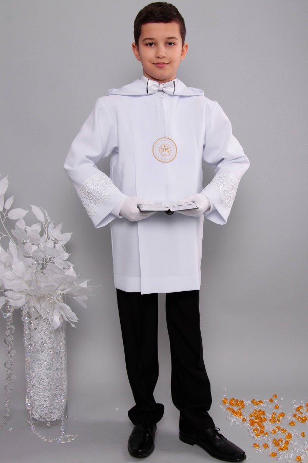 Kommunion albe mit guipure 2kg/UK-AK1 - obraz 1