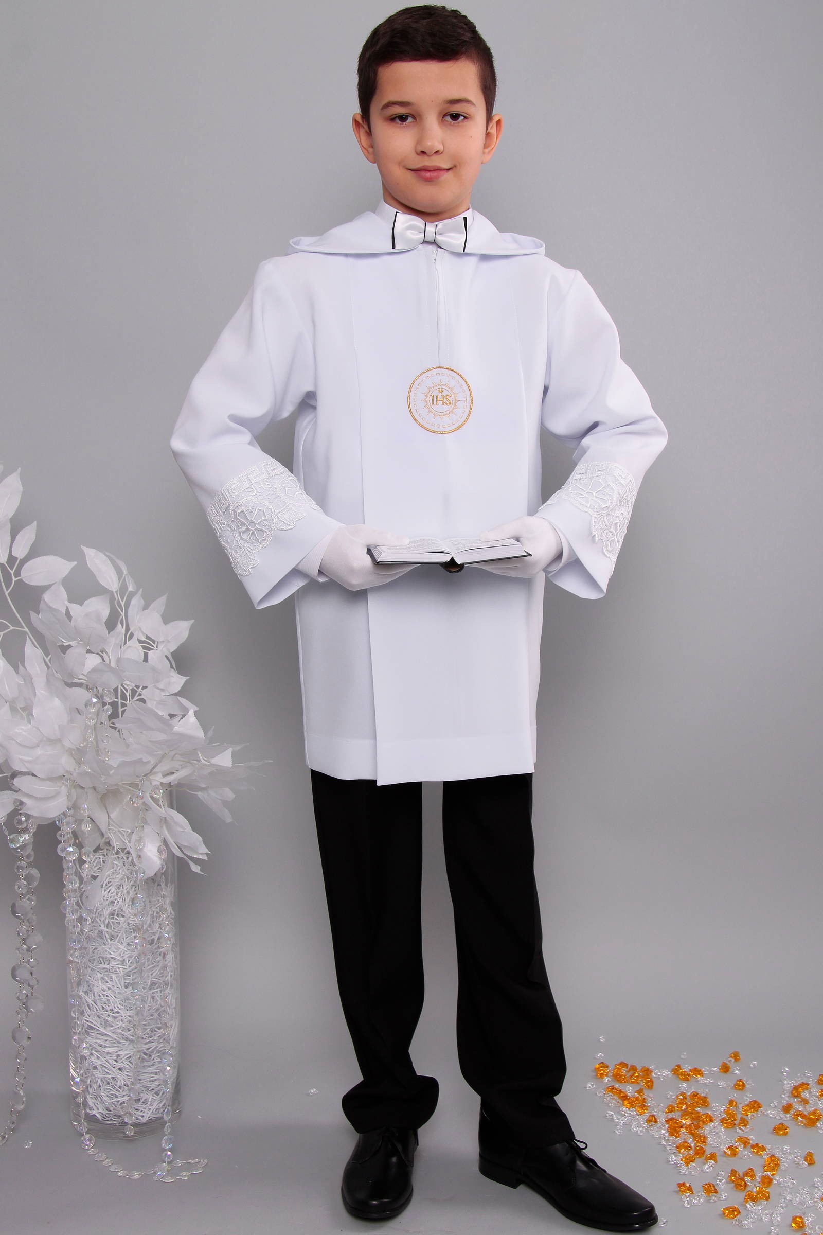 Kommunion albe mit guipure 2kg/UK-AK1 - obraz 1