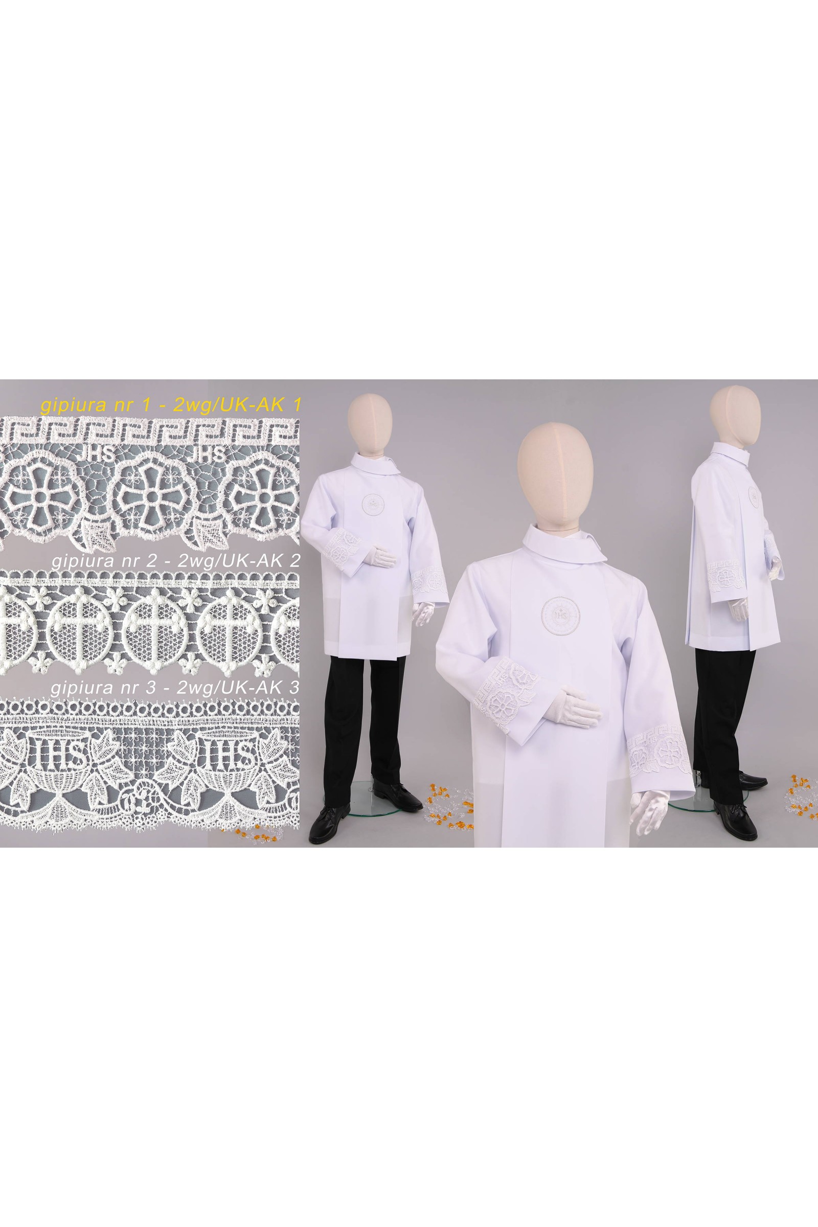 Kommunion albe mit guipure 2wg/UK-AK1 - obraz 3