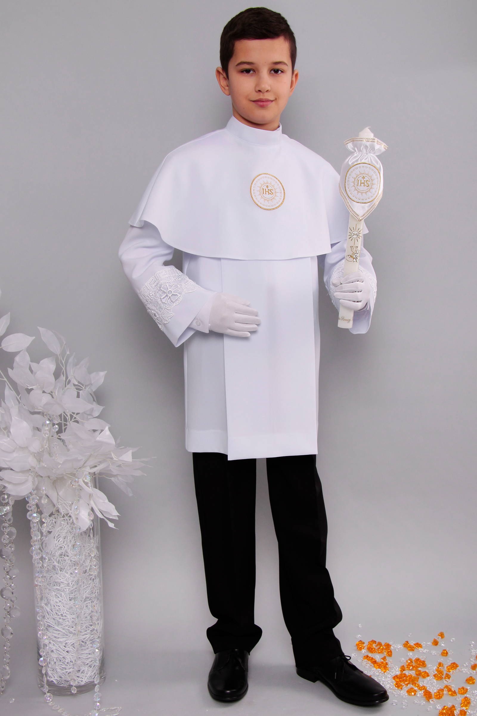 Kommunion albe mit guipure 3g/UK-AK1 - obraz 1