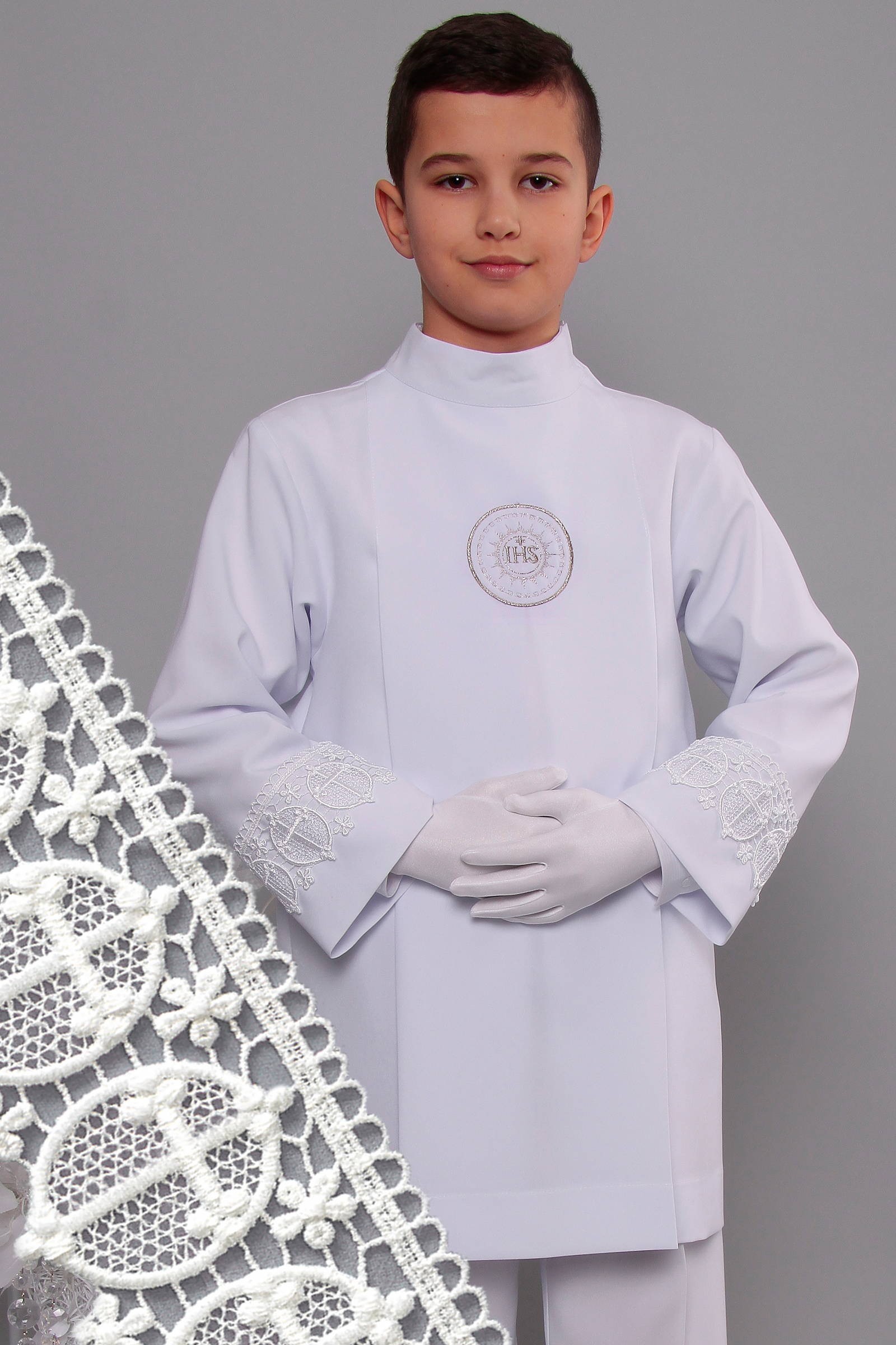 Kommunion albe mit guipure 2g/UK-AK2 - obraz 0