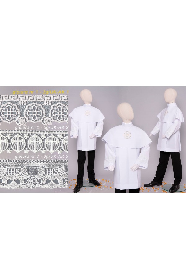 Kommunion albe mit guipure 3g/UK-AK1 - obraz 3