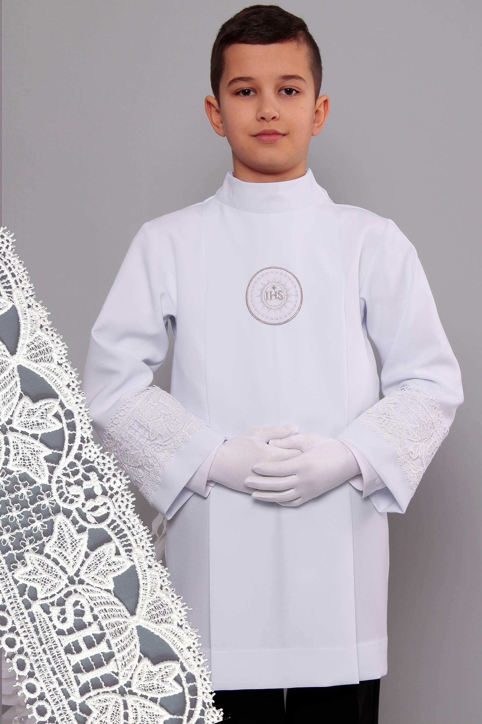 Kommunion albe mit guipure 2g/UK-AK3 - obraz 0