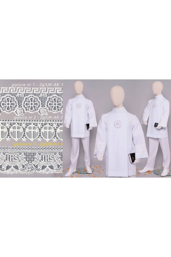 Kommunion albe mit guipure 2g/UK-AK3 - obraz 4
