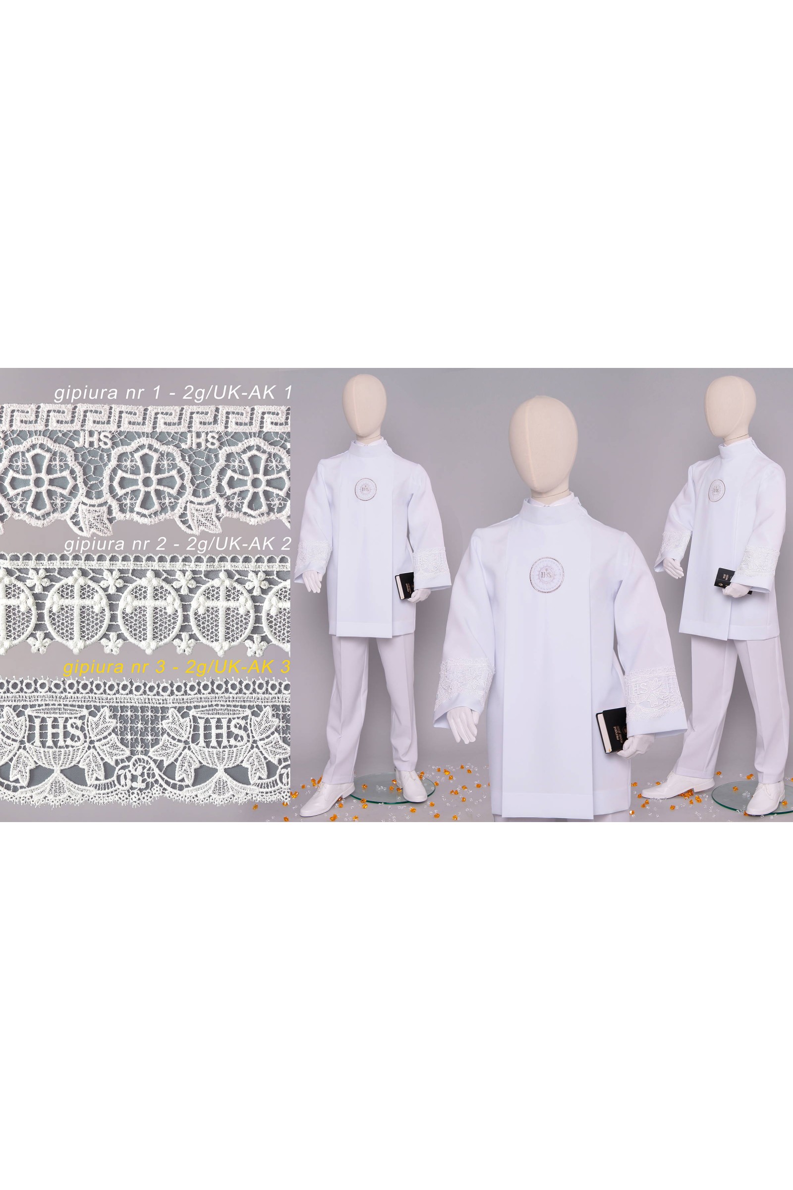 Kommunion albe mit guipure 2g/UK-AK3 - obraz 4