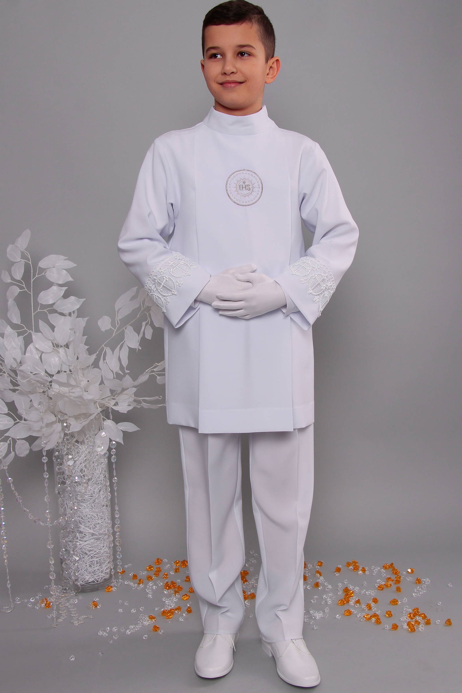 Kommunion albe mit guipure 2g/UK-AK2 - obraz 1