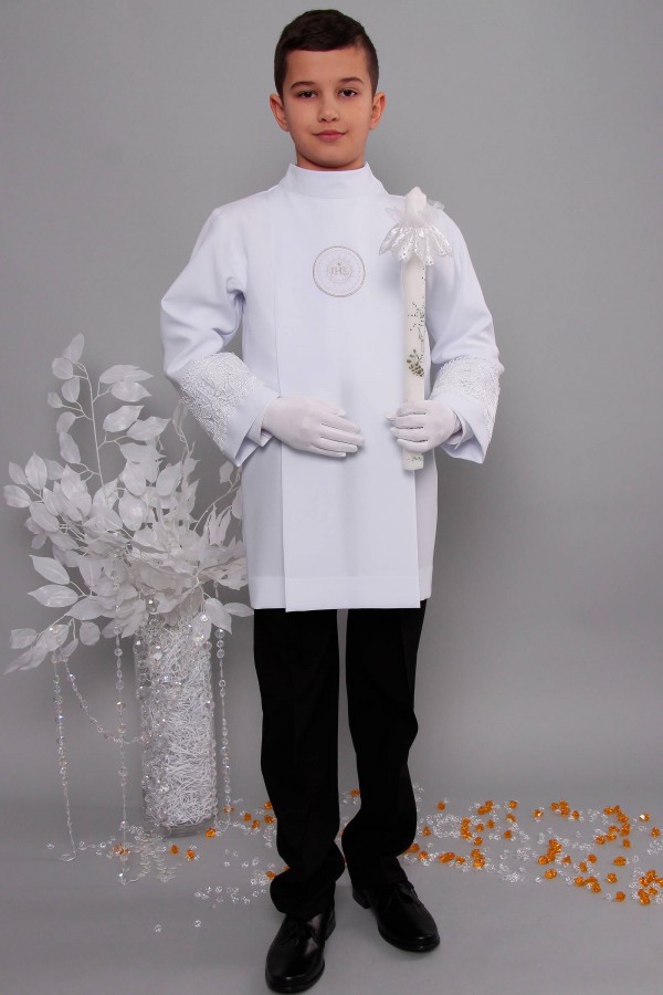 Kommunion albe mit guipure 2g/UK-AK3 - obraz 1