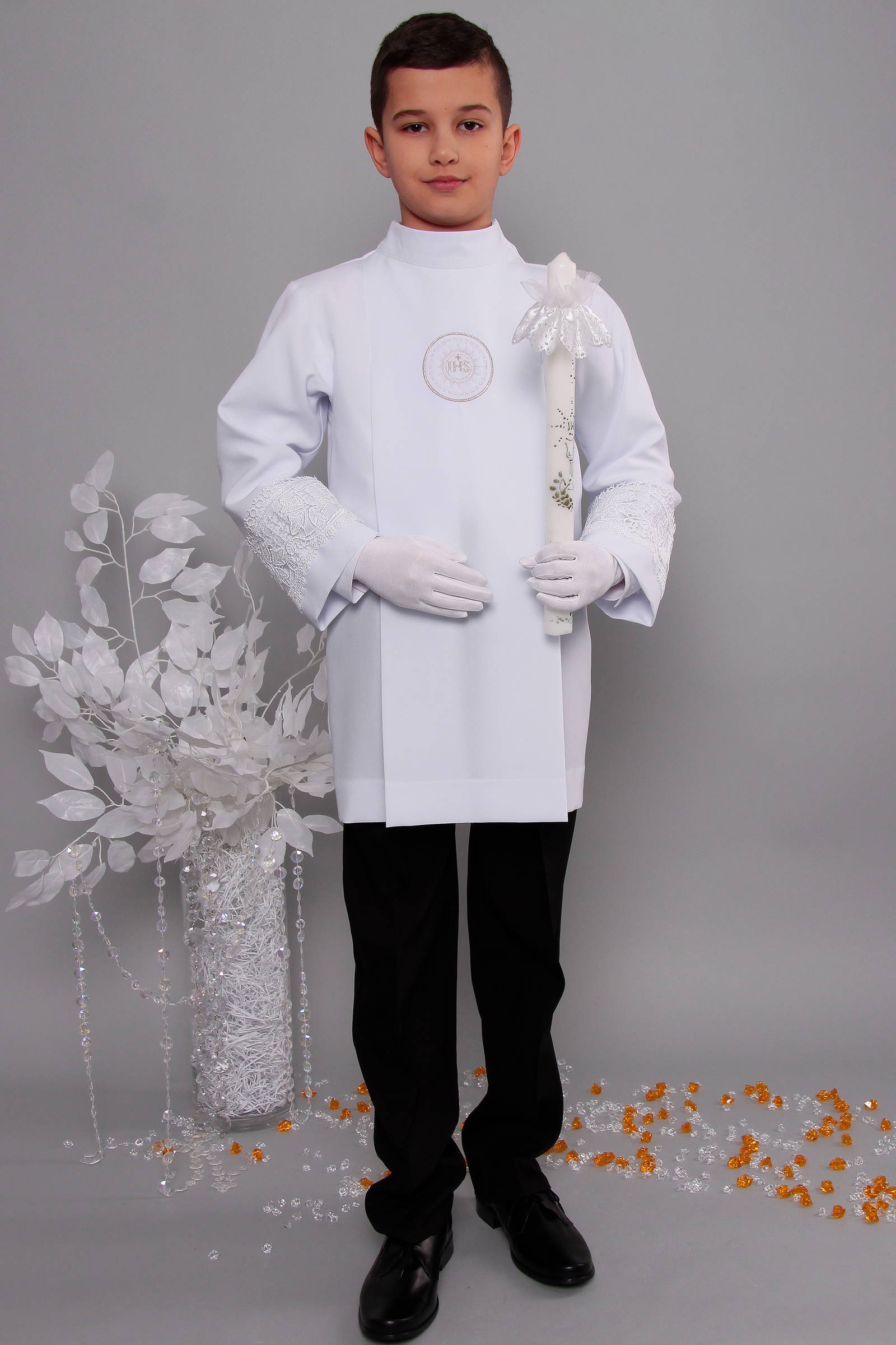 Kommunion albe mit guipure 2g/UK-AK3 - obraz 1