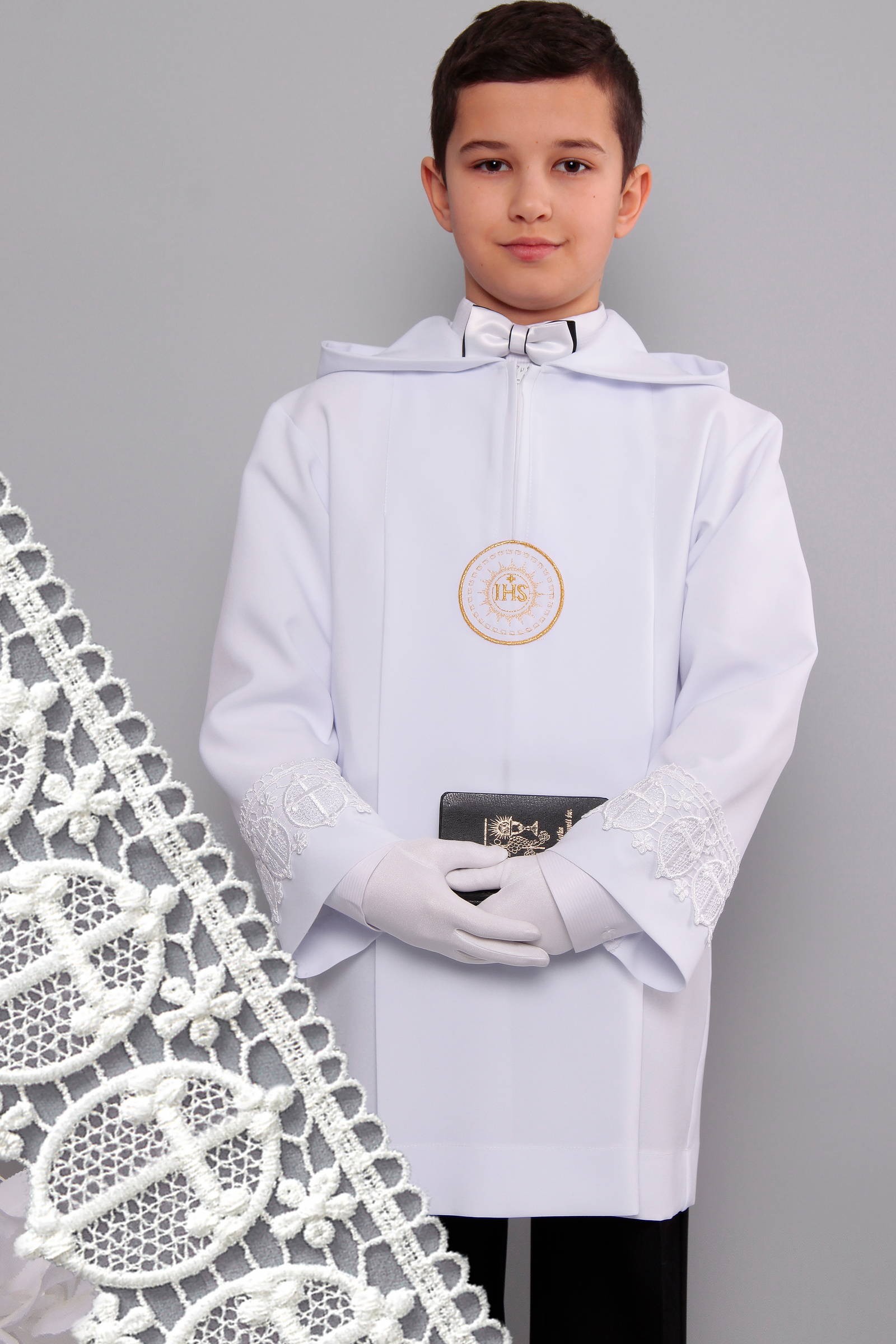 Kommunion albe mit guipure 2kg/UK-AK2 - obraz 0