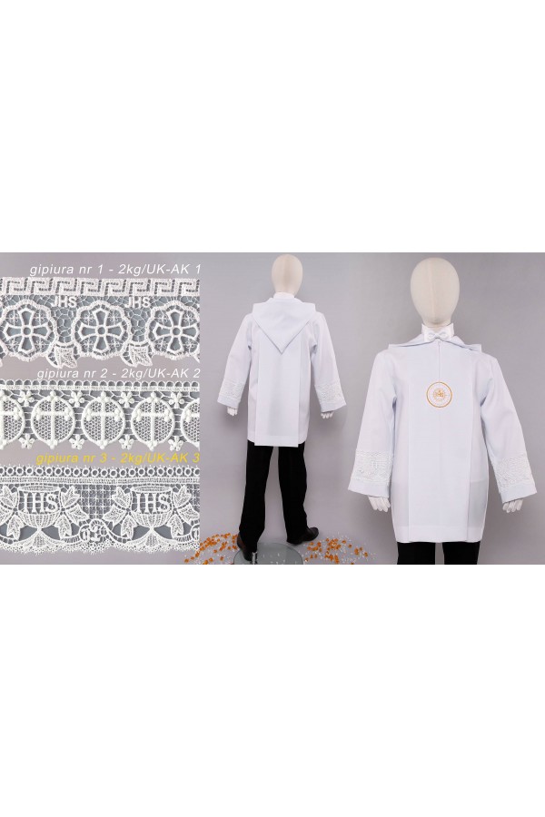 Kommunion albe mit guipure 2kg/UK-AK3 - obraz 4
