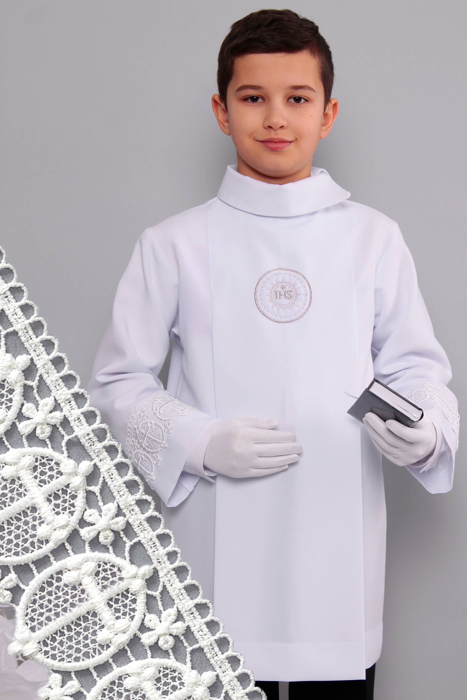 Kommunion albe mit guipure 2wg/UK-AK2 - obraz 0