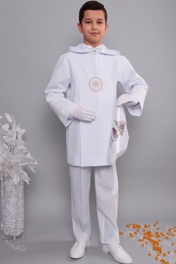 Kommunion albe mit guipure 2kg/UK-AK3 - obraz 1