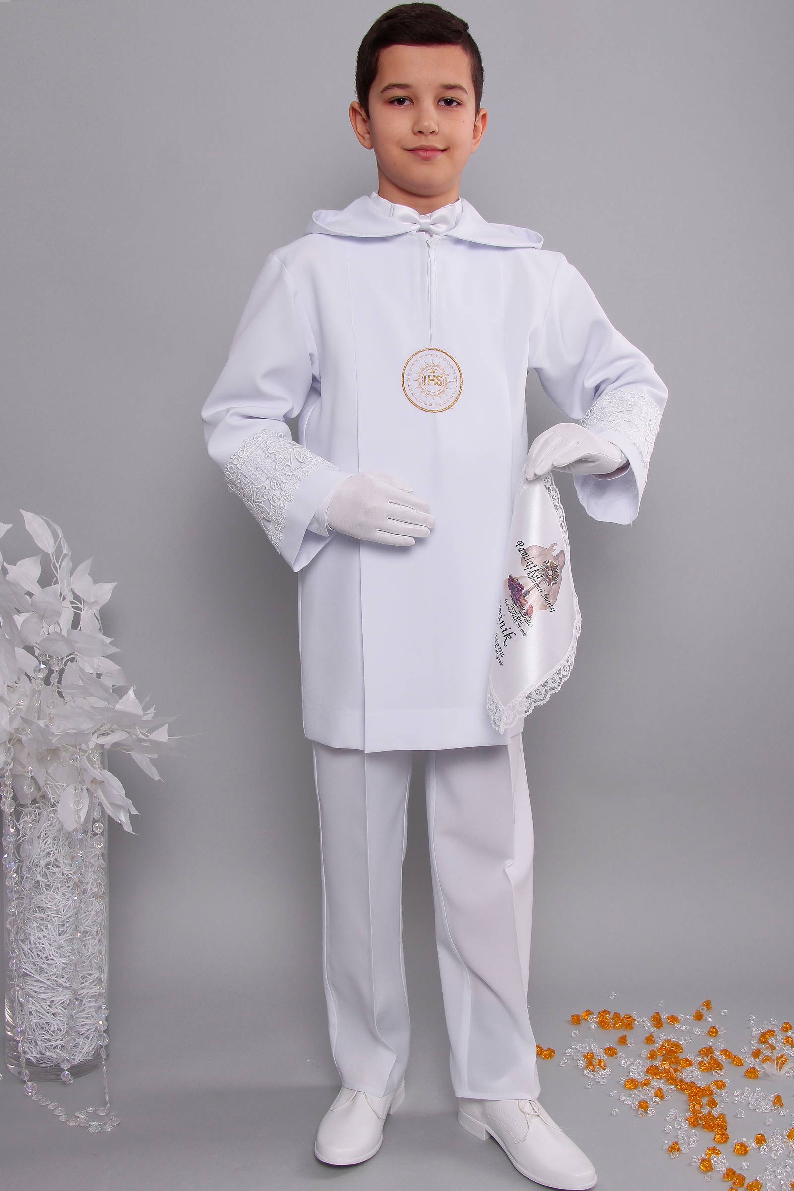 Kommunion albe mit guipure 2kg/UK-AK3 - obraz 1