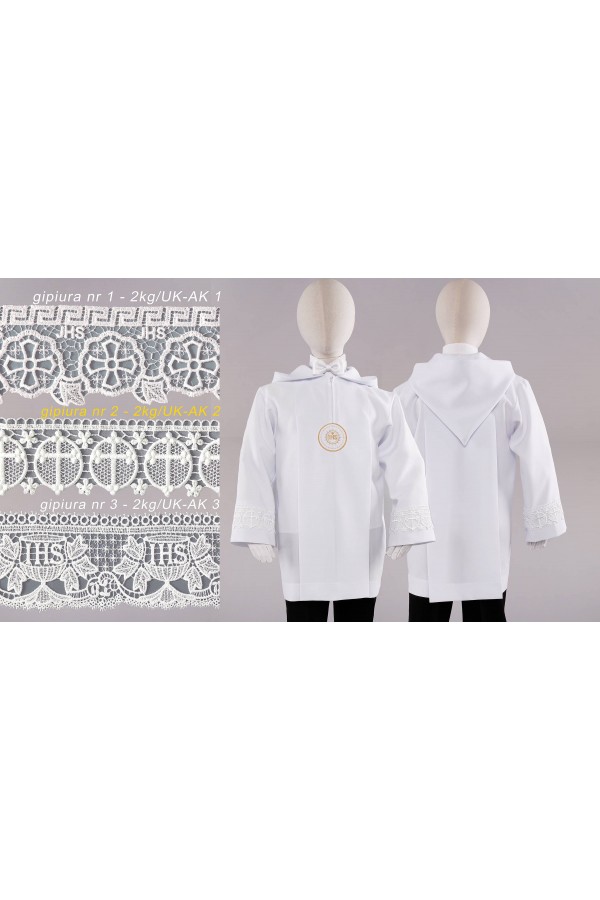 Kommunion albe mit guipure 2kg/UK-AK2 - obraz 4
