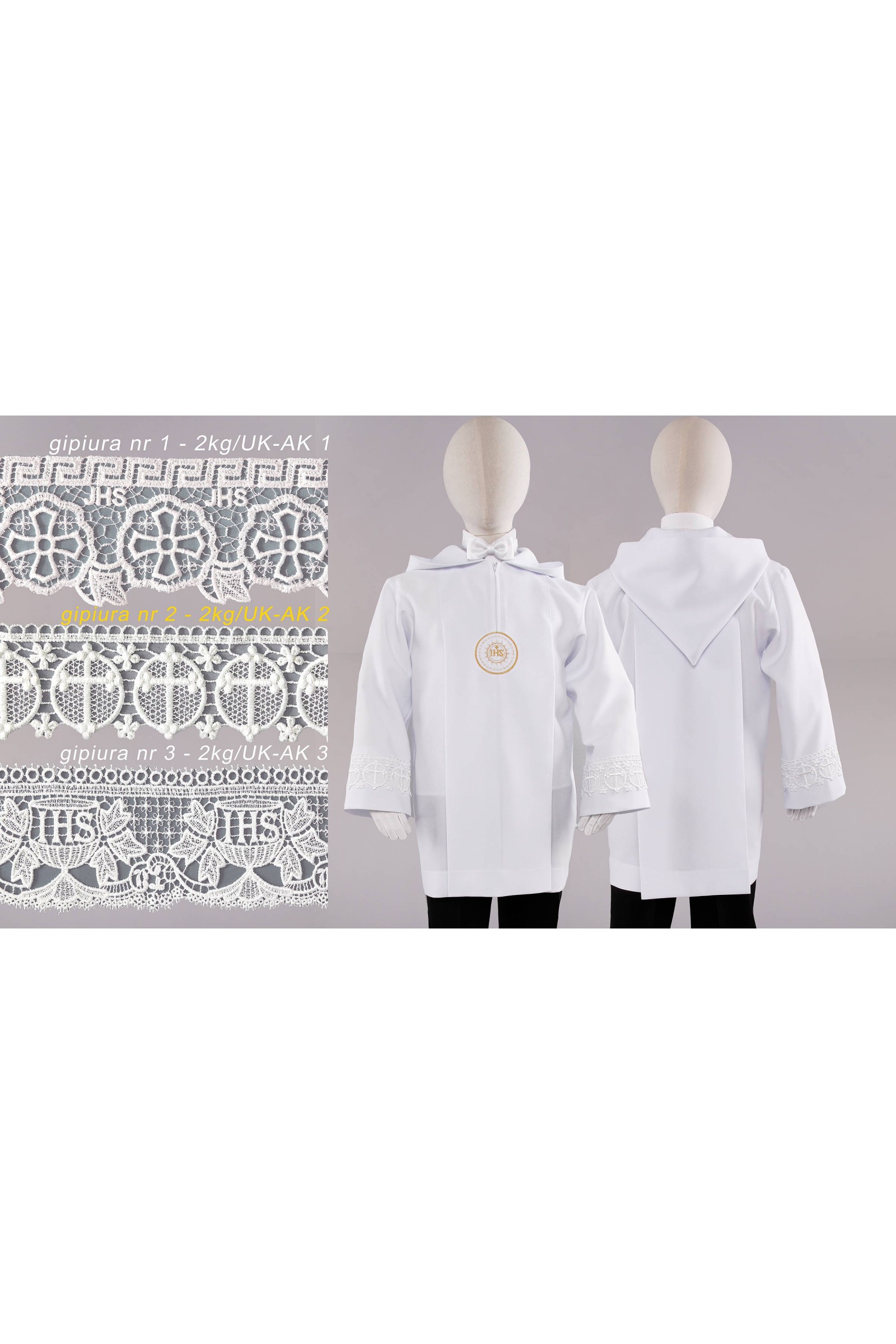 Kommunion albe mit guipure 2kg/UK-AK2 - obraz 4