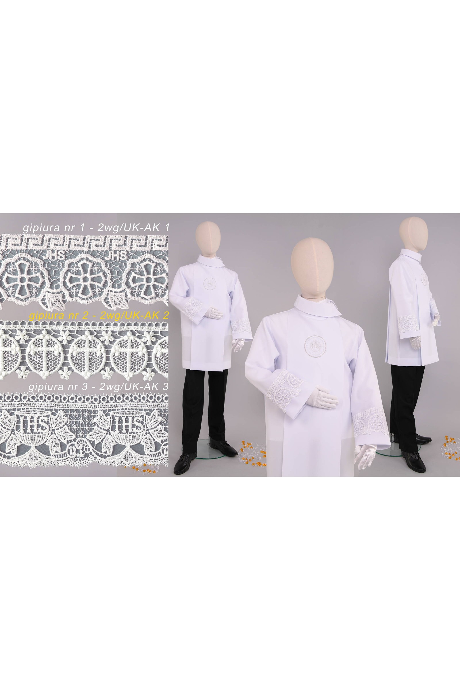 Kommunion albe mit guipure 2wg/UK-AK2 - obraz 4