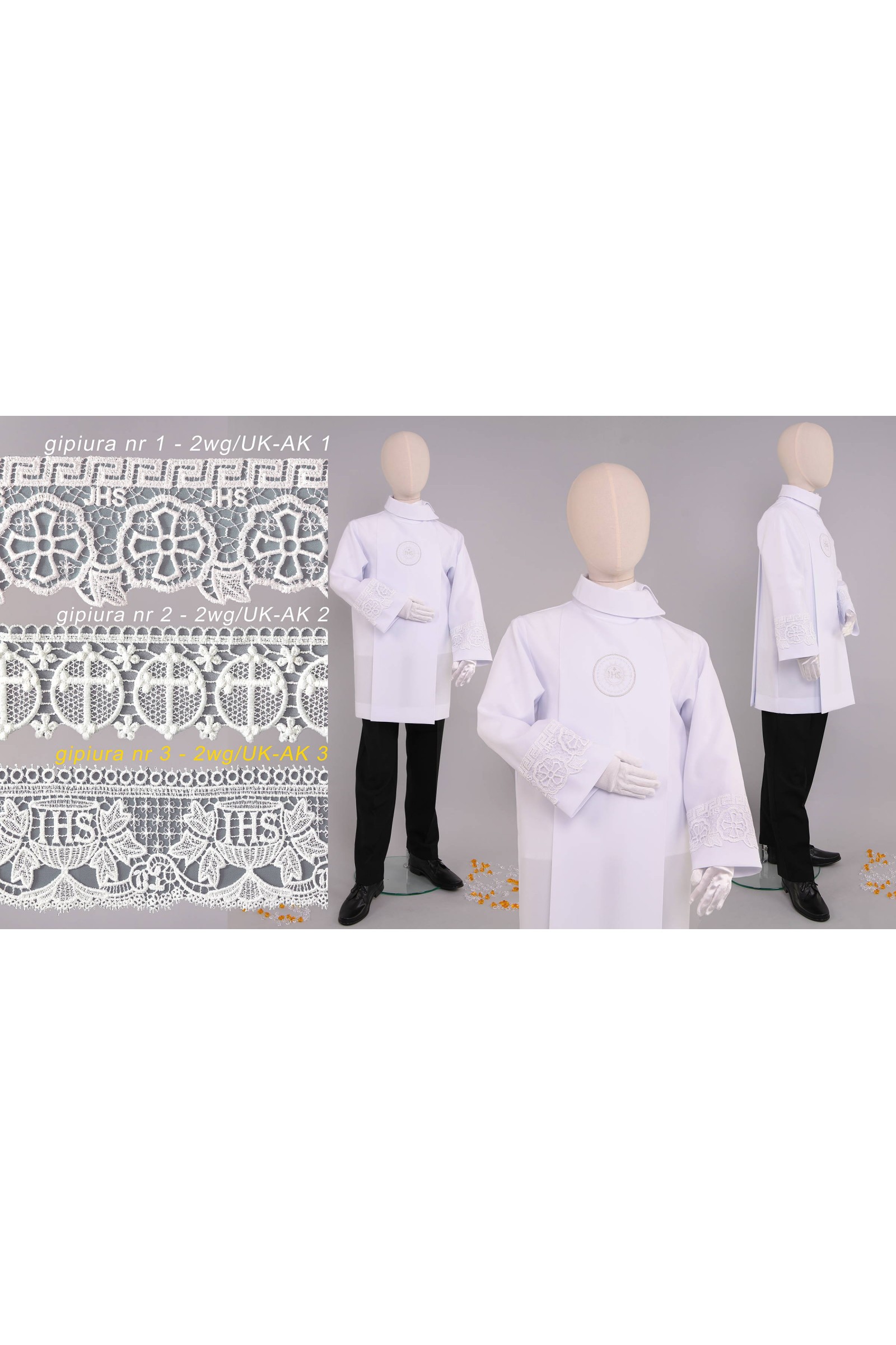 Kommunion albe mit guipure 2wg/UK-AK3 - obraz 4