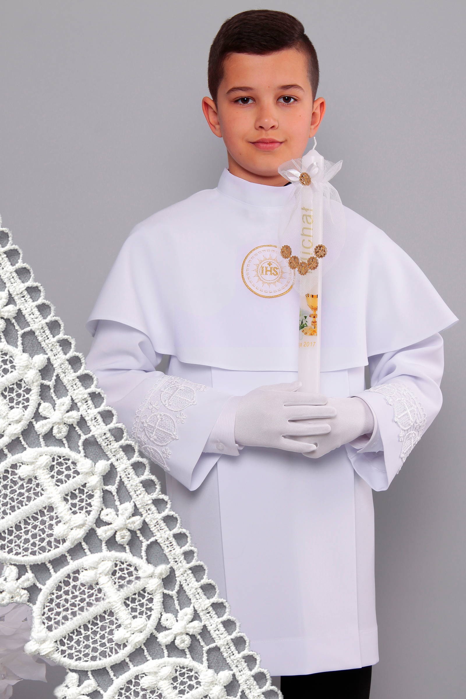 Kommunion albe mit guipure 3g/UK-AK2 - obraz 0