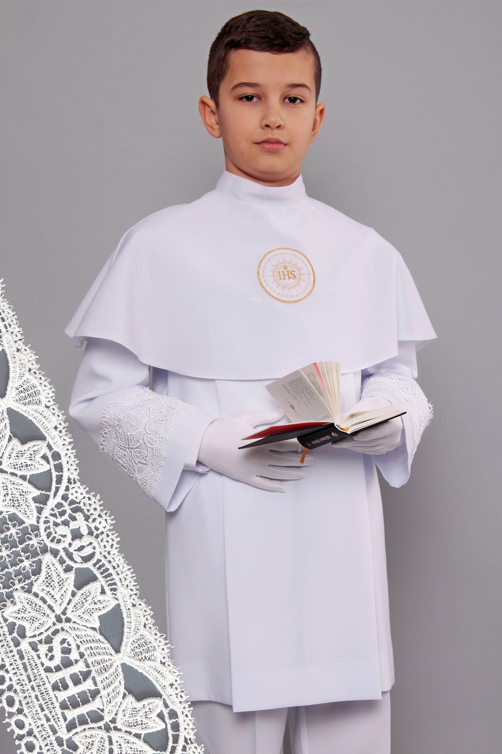 Kommunion albe mit guipure 3g/UK-AK3 - obraz 0