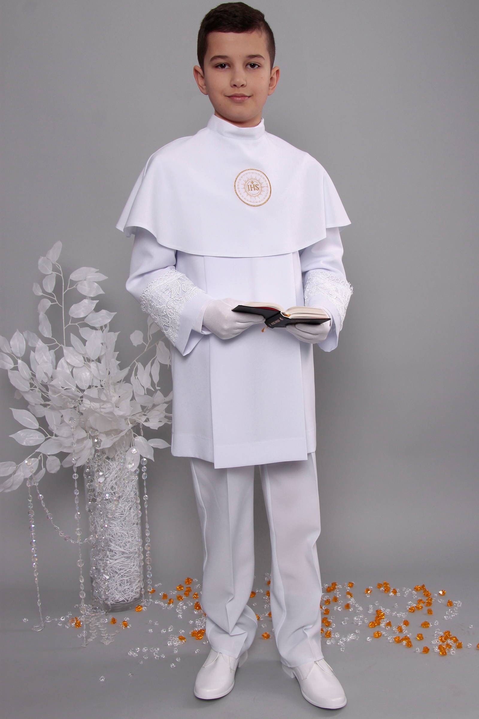 Kommunion albe mit guipure 3g/UK-AK3 - obraz 1