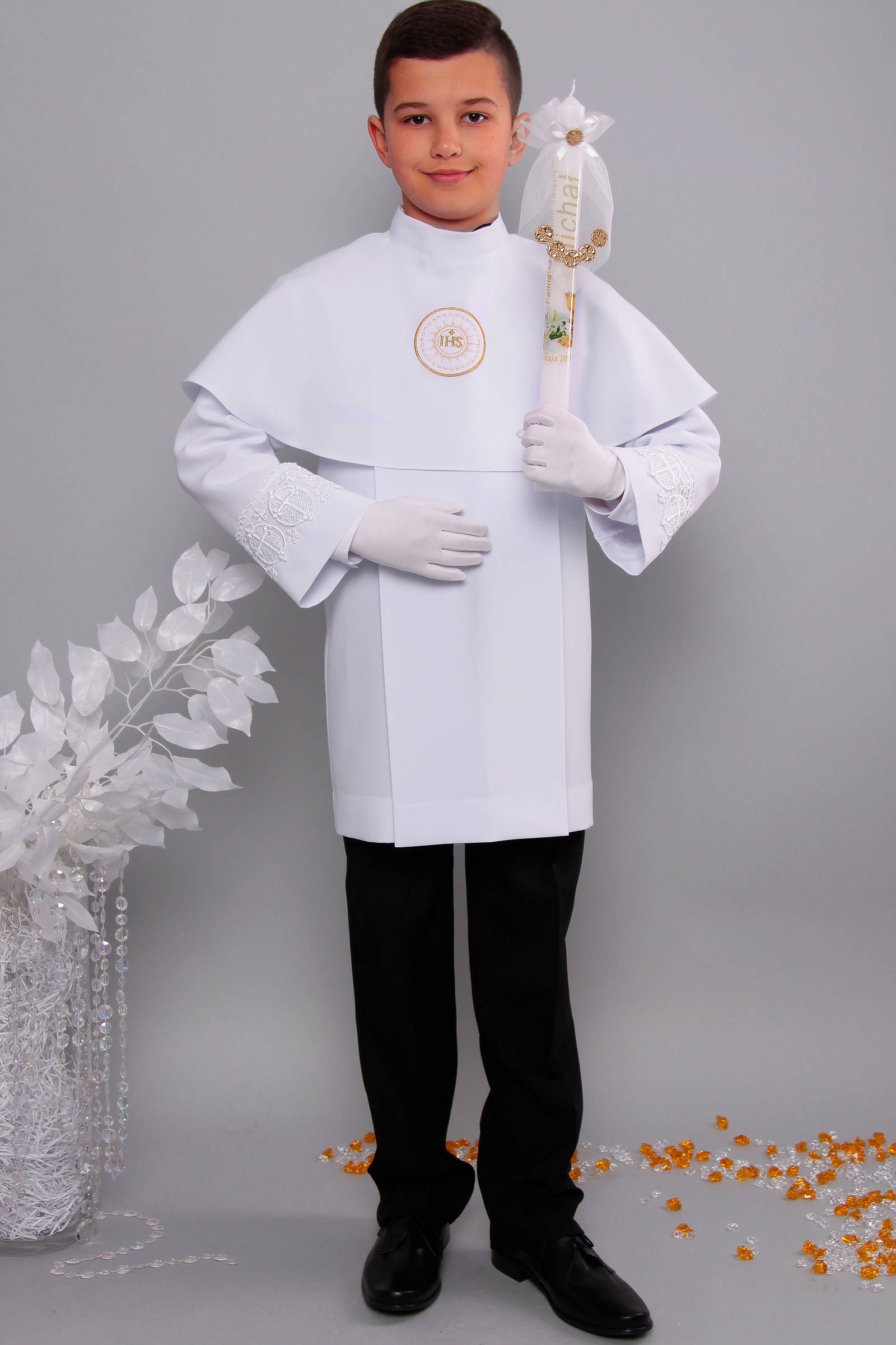 Kommunion albe mit guipure 3g/UK-AK2 - obraz 1