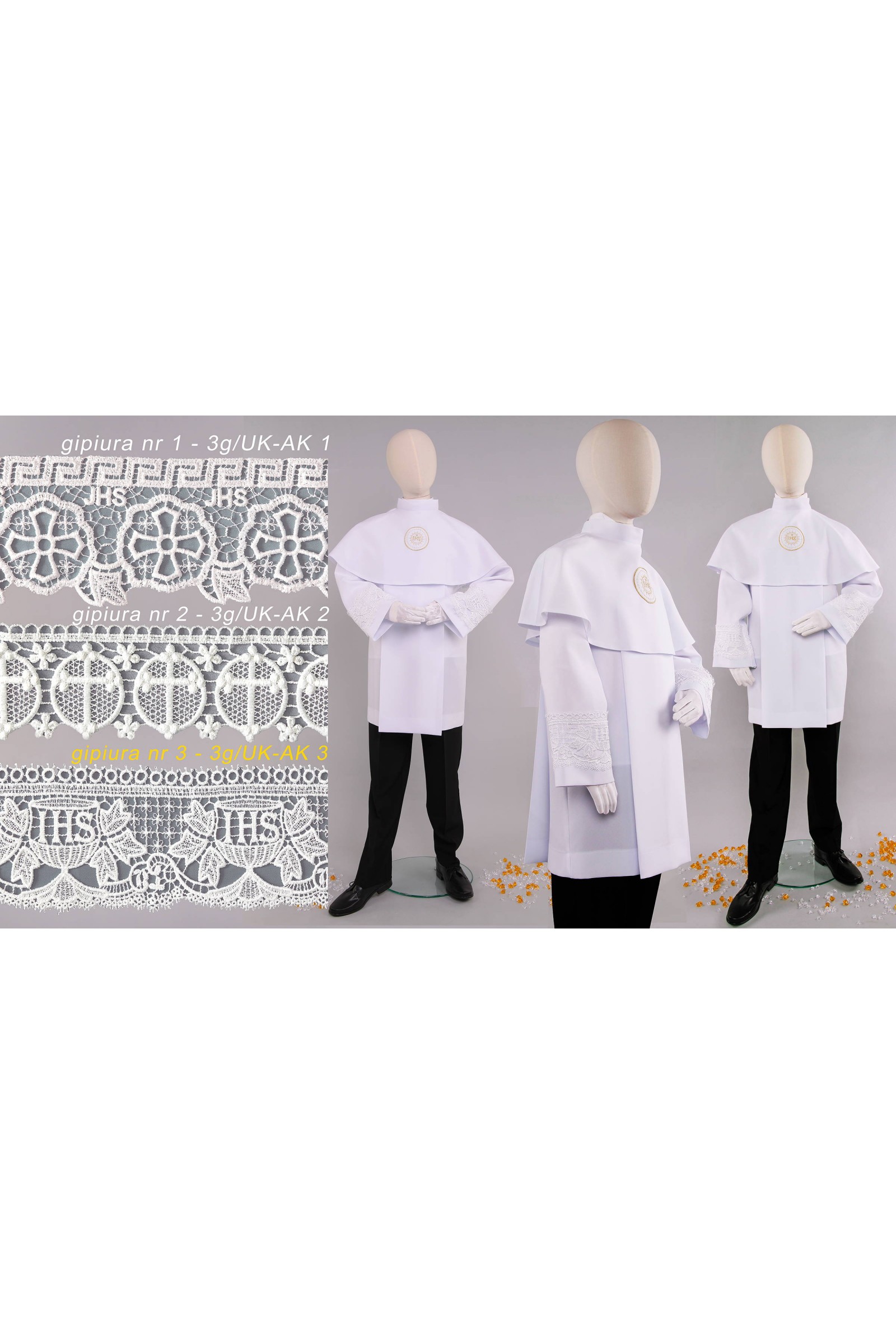 Kommunion albe mit guipure 3g/UK-AK3 - obraz 3