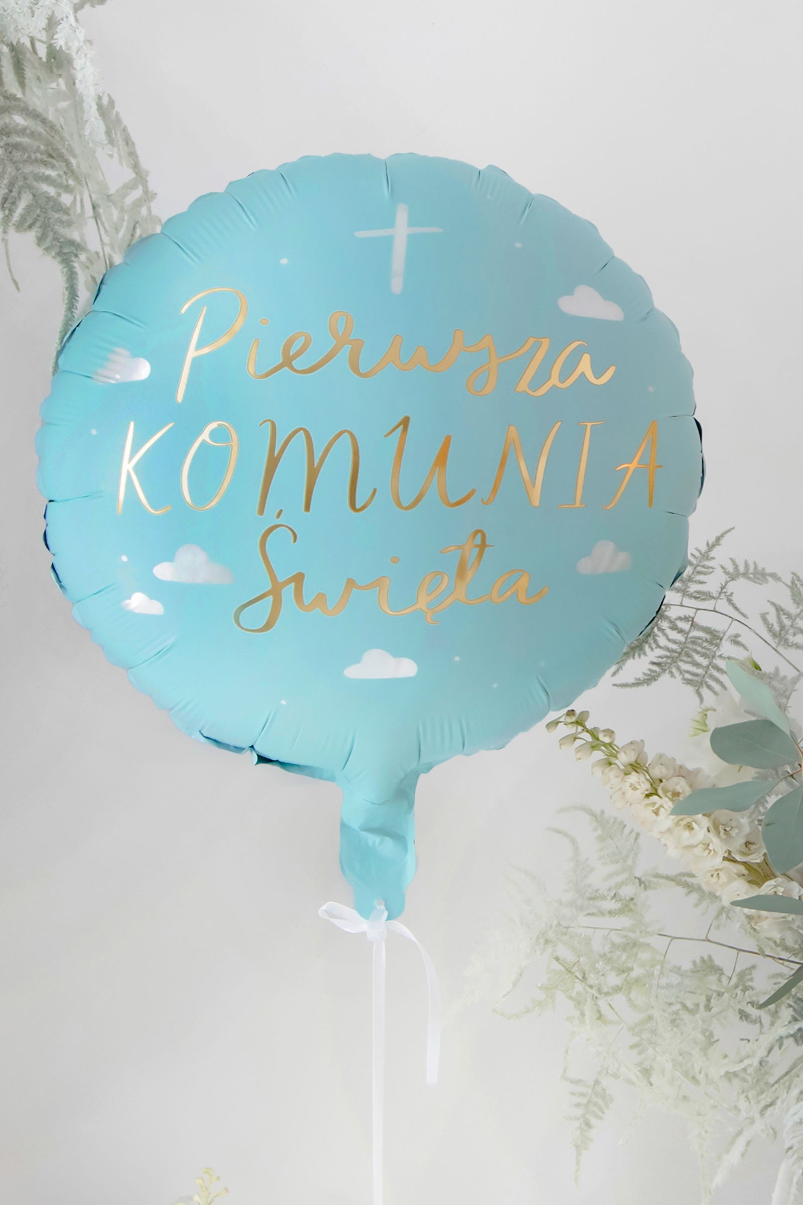 Blaue goldene Buchstaben des Kommunionballons - obraz 1