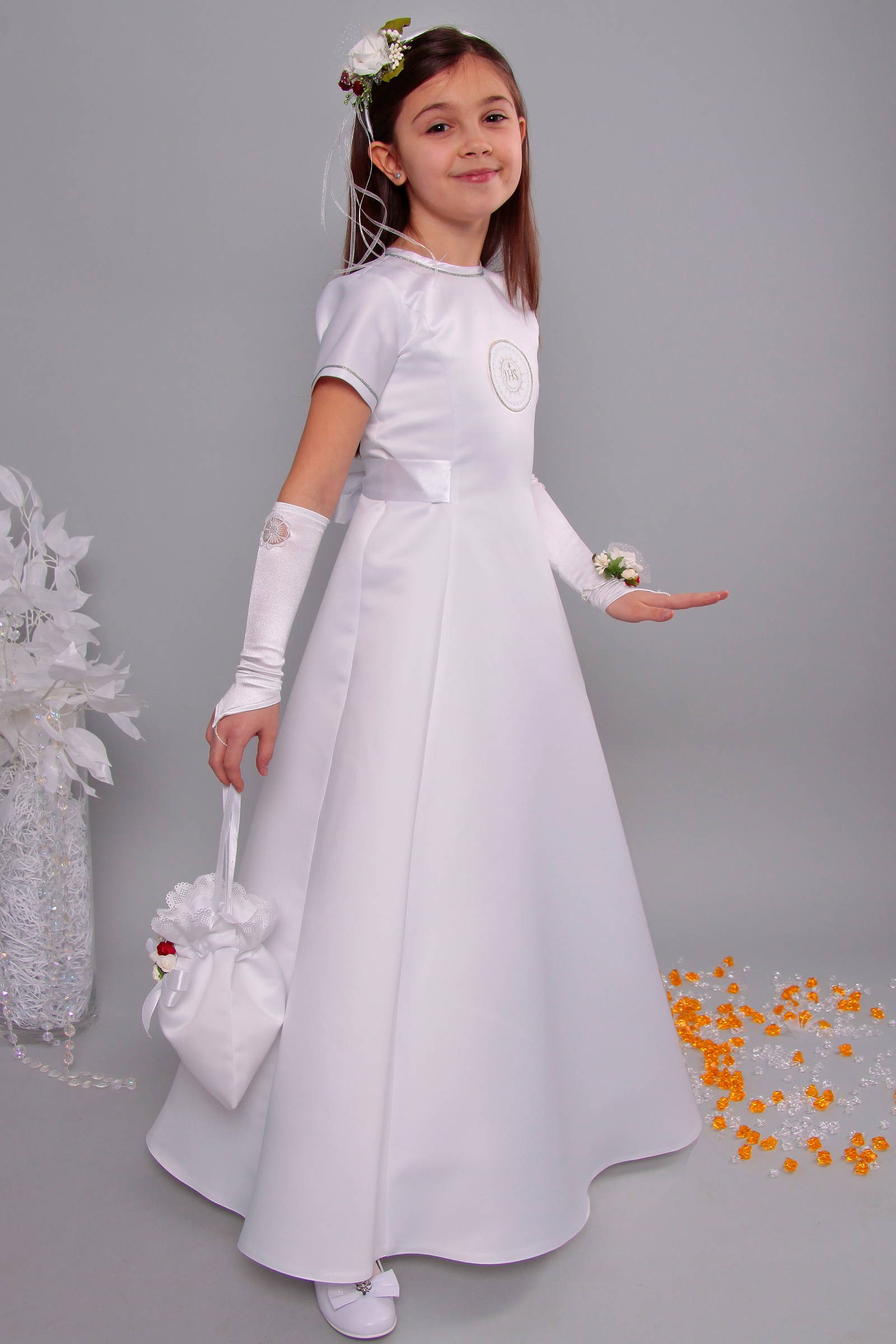Kommunionkleid satin 8a/UK-ST - obraz 3