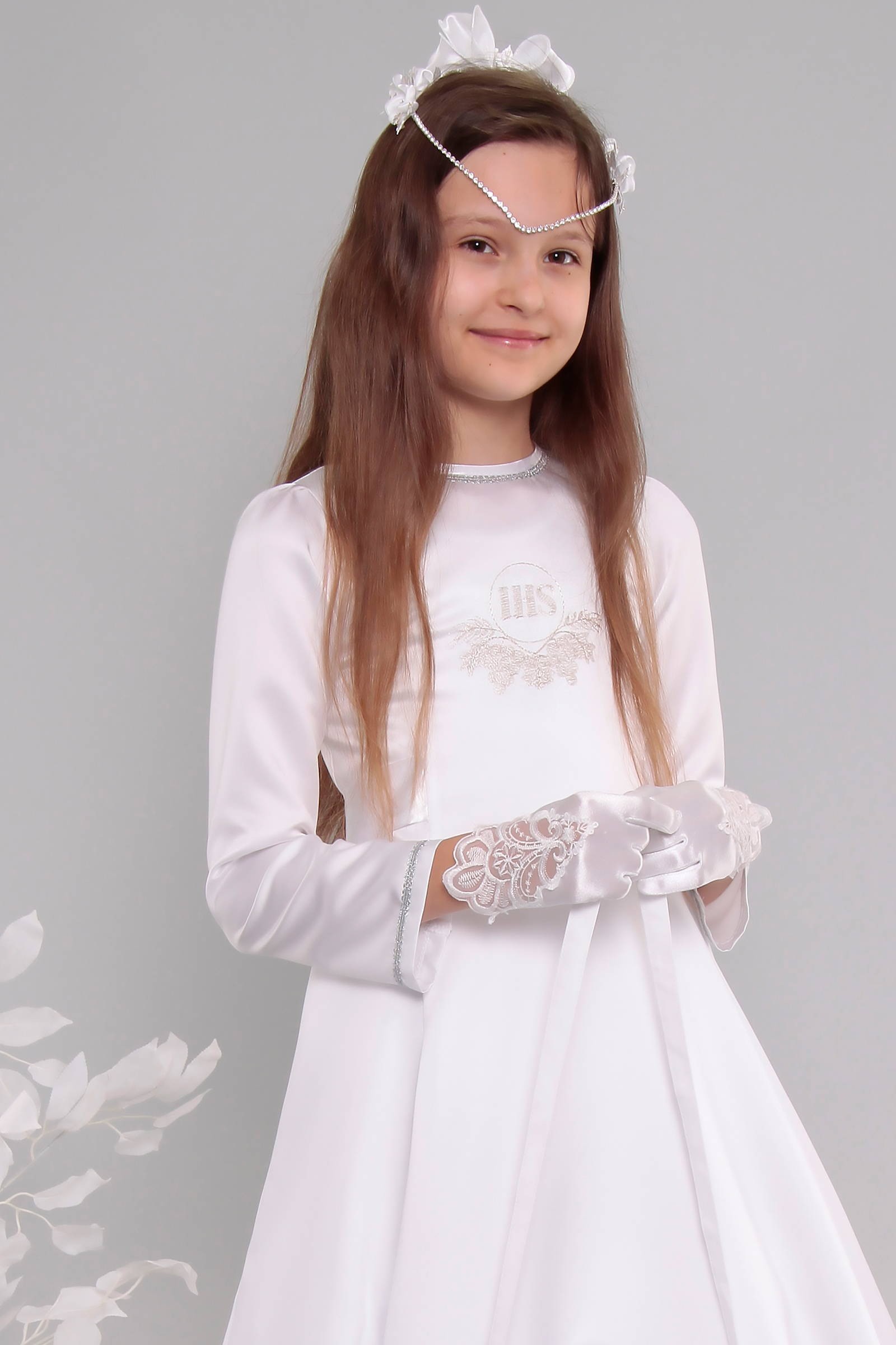 Kommunionkleid satin 10/UK-ST - obraz 1