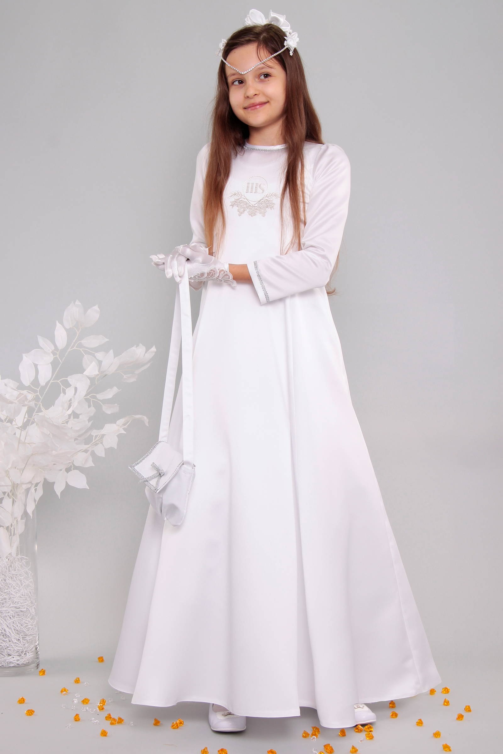 Kommunionkleid satin 10/UK-ST - obraz 2